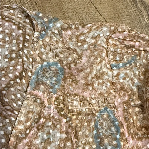 Paige Women’s Dezi Balloon Sleeve Silk Blend Button Front Paisley Top Size Small - Picture 14 of 16